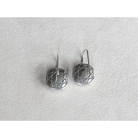 Brighton Dangle Earrings Faceted Crystals Silver Plated French Hooks Retired - Picture 3 of 5